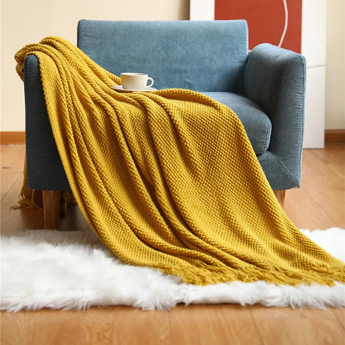 Waffle Embossed Knit Throw Blanket or Bedspread - The Finishing Touch Decor, LLC