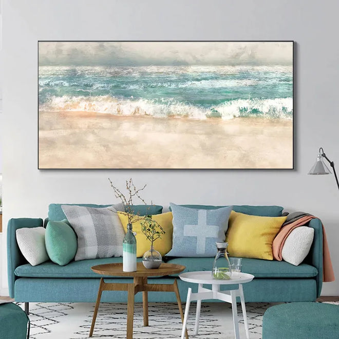 Modern Abstract Wall Art Canvas Painting Beach Surf Landscape Poster Art Prints Suitable For Living Room Home Decor