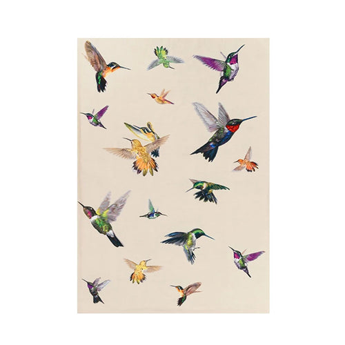 Hand Painted Hummingbird Colorful Tapestry Area Rug - The Finishing Touch Decor, LLC