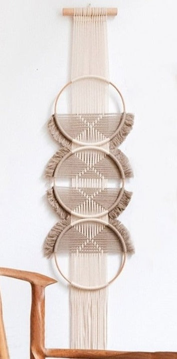 Bamboo Circle & Handwoven Rope Macrame Wall Hanging - The Finishing Touch Decor, LLC