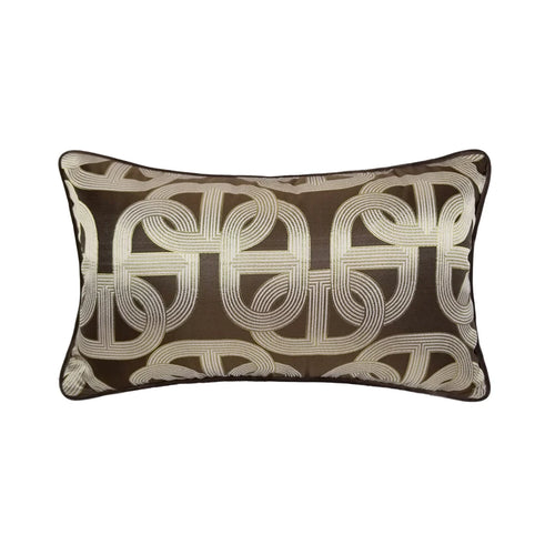 Modern Geometry Chocolate Chain Square Throw Pillow Cover