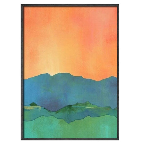 Vivid Color "Mountain Sunrise" on Canvas Paintings Print Modern Wall Art - The Finishing Touch Decor, LLC