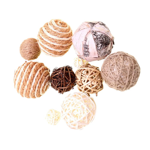 Natural Rattan Assorted Woven Wicker Balls - The Finishing Touch Decor, LLC