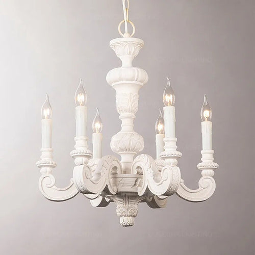 Roman Pillar Light Carved Wooden & Iron Italian Murano Vintage-Style Hanging Chandelier - The Finishing Touch Decor, LLC