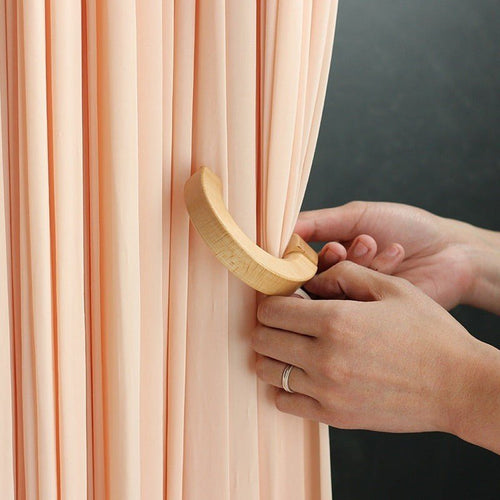 Simple Circular Wood Magnetic Curtain Drapes Holder Tieback - 2pcs - The Finishing Touch Decor, LLC