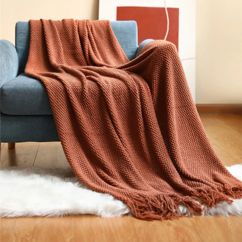 Waffle Embossed Knit Throw Blanket or Bedspread - The Finishing Touch Decor, LLC