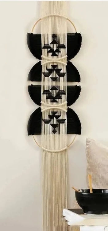 Bamboo Circle & Handwoven Rope Macrame Wall Hanging - The Finishing Touch Decor, LLC