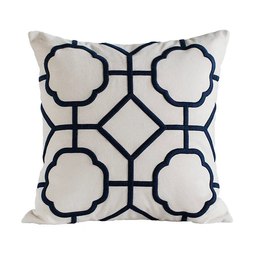 Embroidered Quatrefoil Pattern Throw Pillow Covers - The Finishing Touch Decor, LLC