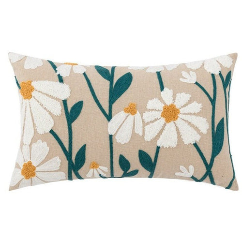 Yellow Green and Blue Floral Fish Motif Maximalist Embroidered Throw Pillows Covers - The Finishing Touch Decor, LLC