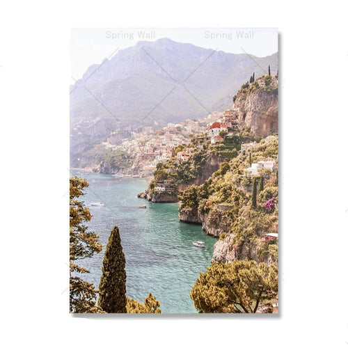 Amalfi Coast Mediterranean Beach Canvas Print Wall Art - The Finishing Touch Decor, LLC