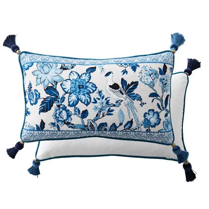 Blue & White Chinese Porcelain Pattern Throw Pillow Covers - The Finishing Touch Decor, LLC