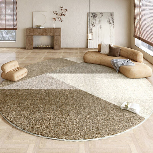 Wabi-sabi Style Neutral Large Round Carpet Plush Soft Fluffy Area Rug - The Finishing Touch Decor, LLC