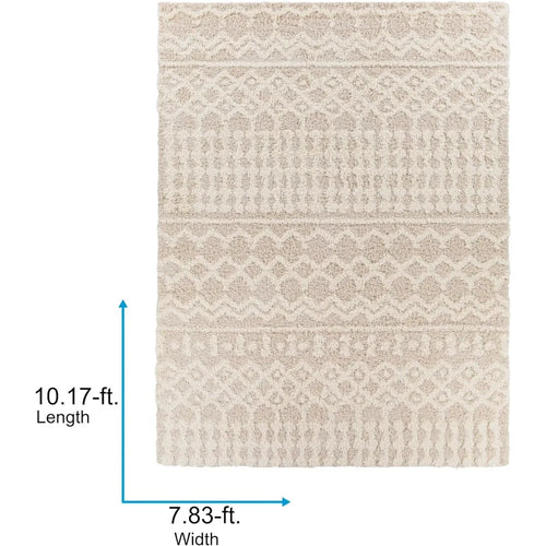 Plush Beige Moroccan Shag Area Rug 7 x 10 ft - The Finishing Touch Decor, LLC