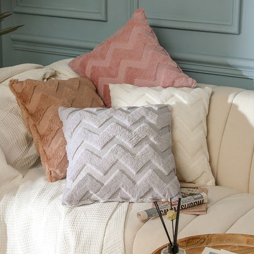 Plush Textured Chevron Pattern Hygge Shams for Cozy Throw Pillows - The Finishing Touch Decor, LLC