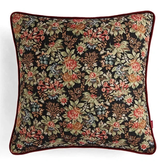 Tea Rose Garden Floral Tapestry Throw Pillow Covers - The Finishing Touch Decor, LLC