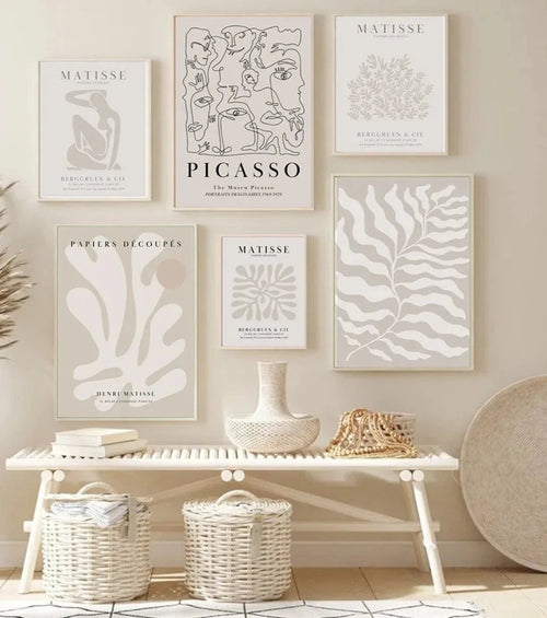 Assorted Beige Matisse and Picasso Neutral Print Wall Canvas - The Finishing Touch Decor, LLC