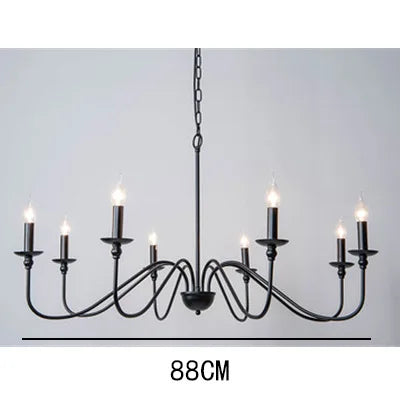 8 Heads Modern Simple And Luxurious American Iron Chandeliers Living Room Kitchen Dining Room Lights Bedroom Study Candle Light