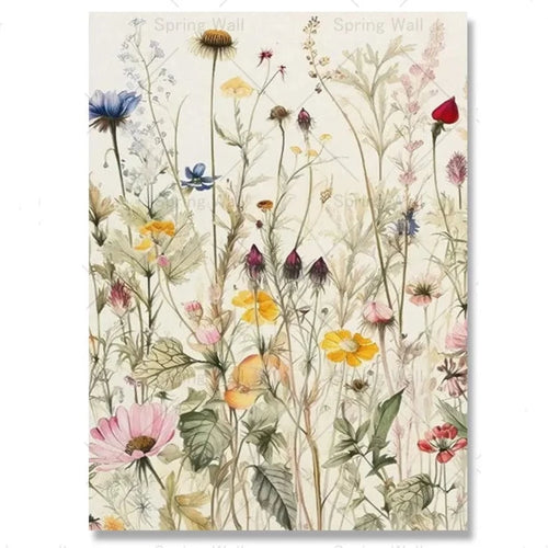 Watercolor Wildflower Painting Colorful Poster Floral Print Canvas - The Finishing Touch Decor, LLC