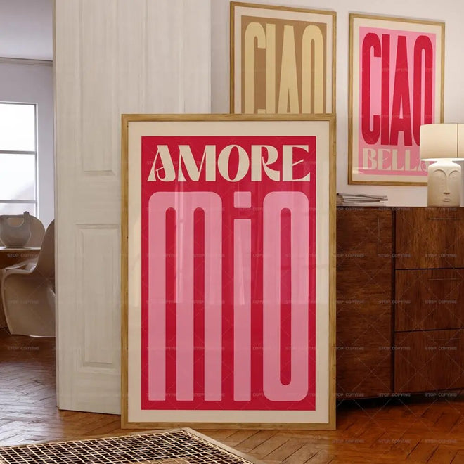 Romantic Retro Italian "Amore Mio" Canvas Print Wall Art - The Finishing Touch Decor, LLC