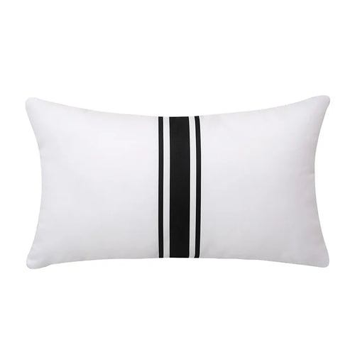 Outdoor Black & White Stripe Waterproof Throw Pillow Covers - The Finishing Touch Decor, LLC