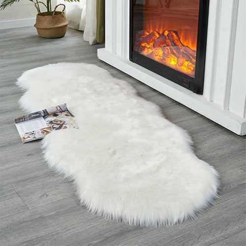 Soft Shaggy White Faux Fur Area Rug Floor & Chair Throw Carpet - The Finishing Touch Decor, LLC