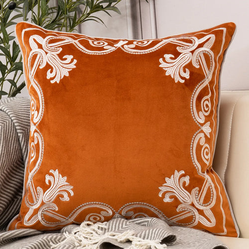 Luxury Handmade European Embroidery Velvet Throw Pillow Covers - The Finishing Touch Decor, LLC