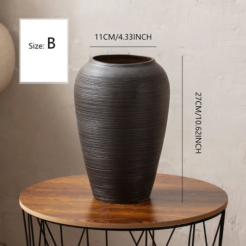 Scandinavian Black Wabi Sabi Jingdezhen Ceramic Vases - The Finishing Touch Decor, LLC