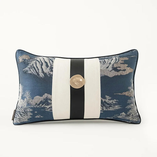 Mountain & Bamboo Leaf Japanese Zen Throw Pillow Covers - The Finishing Touch Decor, LLC