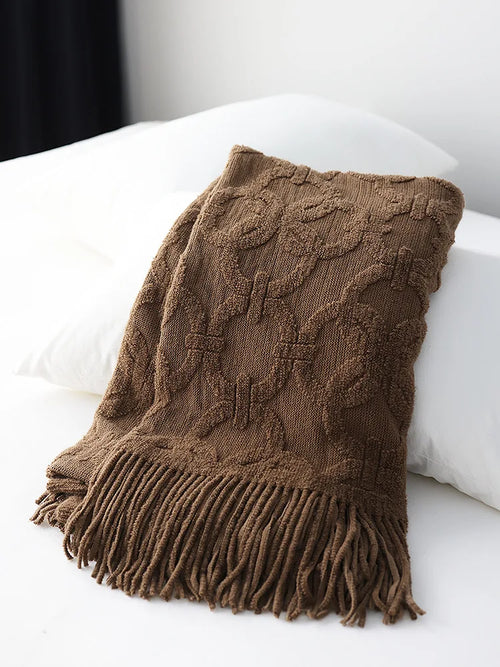 Soft Circular Chain Pattern Cozy Comfort Throw Blanket - The Finishing Touch Decor, LLC