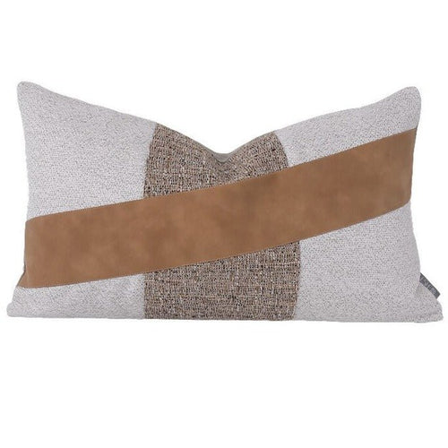 Coffee Faux Suede Stripe Modern Accent Throw Pillow Covers - The Finishing Touch Decor, LLC