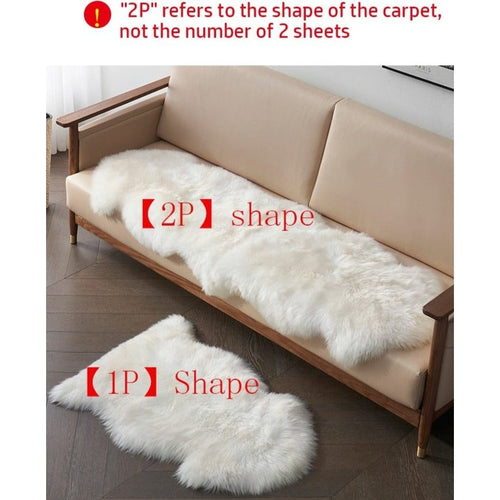 Soft Shaggy White Faux Fur Area Rug Floor & Chair Throw Carpet - The Finishing Touch Decor, LLC