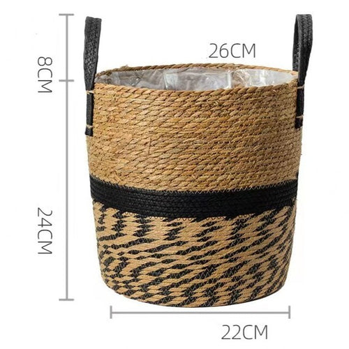 Natural Wicker Straw Hand-Woven Bamboo Decorative Storage Basket Planters - The Finishing Touch Decor, LLC