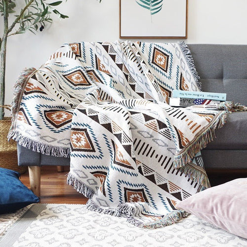 Large Colorful Bold Bohemian Ethnic Plaid Throw Blanket Variety - The Finishing Touch Decor, LLC