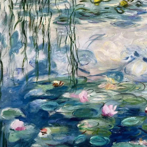 Hand-Painted Oil Painting Landscape Oscar-Claude Monet Impression Water Lilies Lotus Pond Copy Famous Paintings Room Home Decor