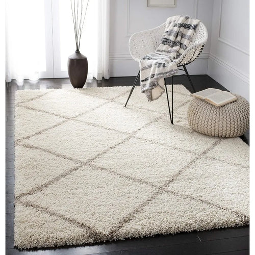 Trellis Pattern Grey & Ivory, Modern Thick Area Rug - The Finishing Touch Decor, LLC