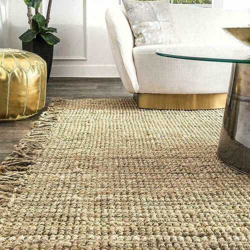 Rectangular Jute Natural Loop Hand-Woven Floor Area Rug - 2x3ft - The Finishing Touch Decor, LLC