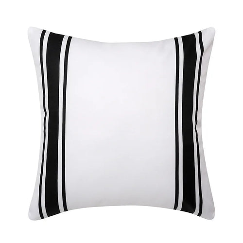 Outdoor Black & White Stripe Waterproof Throw Pillow Covers - The Finishing Touch Decor, LLC