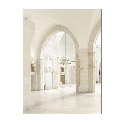 Beige Moroccan Mosque Architecture Canvas Wall Art Prints - The Finishing Touch Decor, LLC