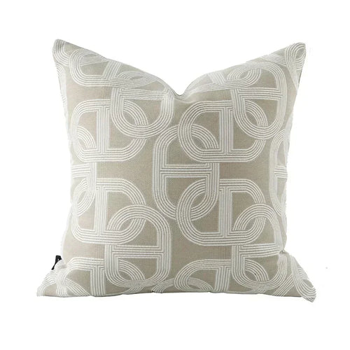 Nordic Light Oatmeal Patterned Throw Pillow Cover - The Finishing Touch Decor, LLC