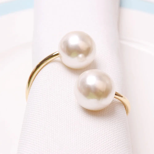 Highlighted Huge Pearl U-Shaped Napkin Holders Rings - 6PCS - The Finishing Touch Decor, LLC