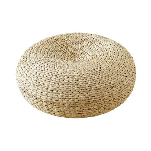 Natural Straw Japanese-style Tatami Pouf Round Meditation Pillow Floor Seat - The Finishing Touch Decor, LLC