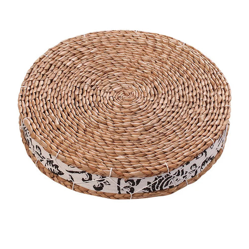 Tea Ceremony Handmade Straw Round Tatami Floor Cushion Seat - The Finishing Touch Decor, LLC