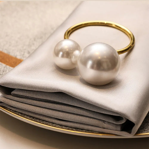 Highlighted Huge Pearl U-Shaped Napkin Holders Rings - 6PCS - The Finishing Touch Decor, LLC