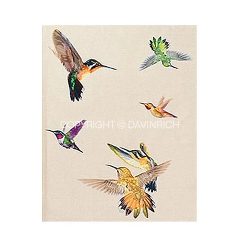 Hand Painted Hummingbird Colorful Tapestry Area Rug - The Finishing Touch Decor, LLC