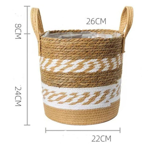 Natural Wicker Straw Hand-Woven Bamboo Decorative Storage Basket Planters - The Finishing Touch Decor, LLC