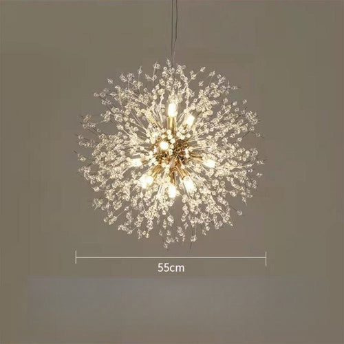 Spherical Dandelion Crystal Gold or Chrome Pendant LED Chandelier - The Finishing Touch Decor, LLC