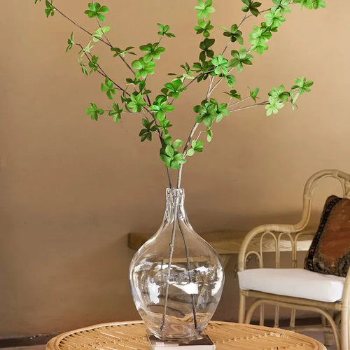 Smoke Clear Glass Japanese Style Big Belly Vase - The Finishing Touch Decor, LLC