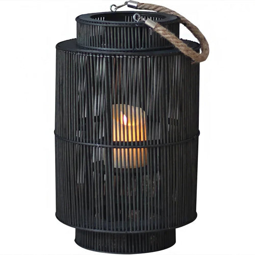 Japanese Bamboo Lantern Style Hand-crafted Candle Holder - The Finishing Touch Decor, LLC