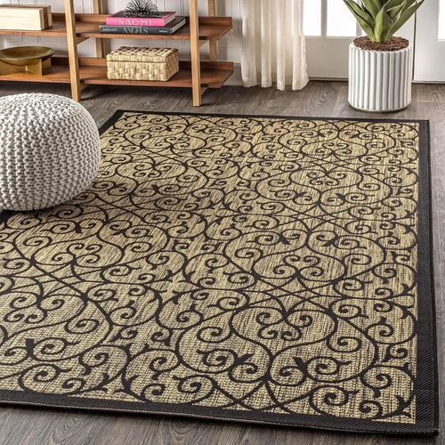 Durable Indoor/Outdoor Large Scroll Classic Area Rug - The Finishing Touch Decor, LLC