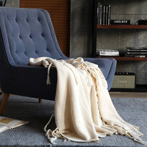 Wool Knit Luxury Nordic Textured Blanket Warm Classic Throw Blanket - The Finishing Touch Decor, LLC